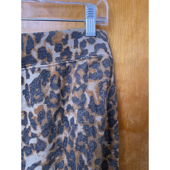 NSF Maddox Leopard print Fitted Lace Front sweatpants Terry Joggers Size L - Picture 6 of 8